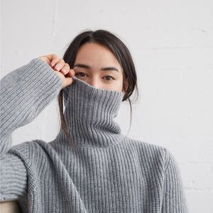 RARE Jenni Kayne 100% Cashmere Turtleneck Heather Grey XS